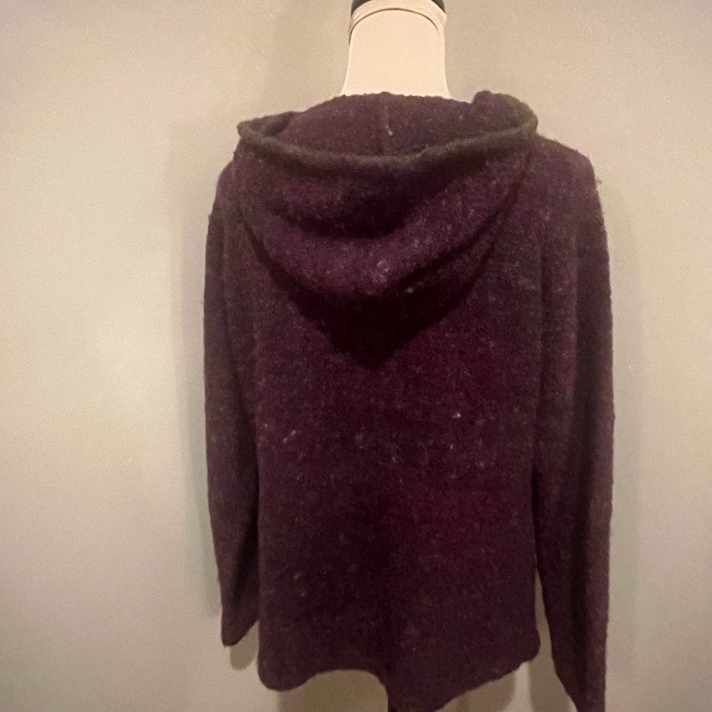 Vintage PBJ Sport Purple & Brown Hooded Boucle Knit 1/4 Zip Embroidered, medium - Picture 2 of 8